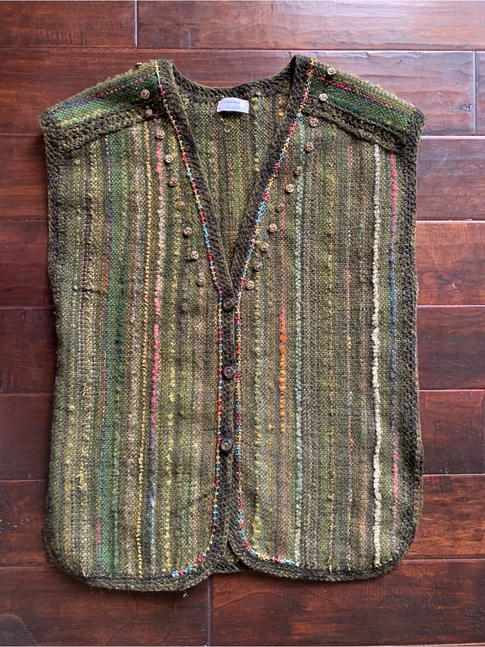 Vintage Handwoven Artisan Vest by Rose Jurisich - Wearable Art Boho Lagenlook